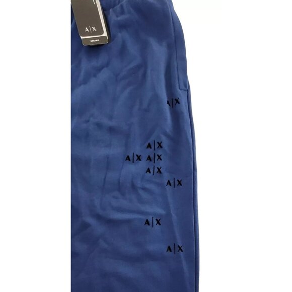 A|X ARMANI EXCHANGE Mens XL Falling Logo Jogger Track Pants Blue Depths Trouser - Picture 6 of 8